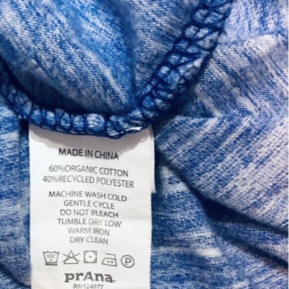 PrAna Womens Medium Blue Space Dye Demi Top Lightweight Hoodie Pockets - Picture 6 of 6